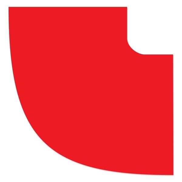 Ergomat DuraStripe Mean Lean 3in 90 degrees Round Angle Corners Red, 60PK DSML-CR3-R-90Angle-KIT - main